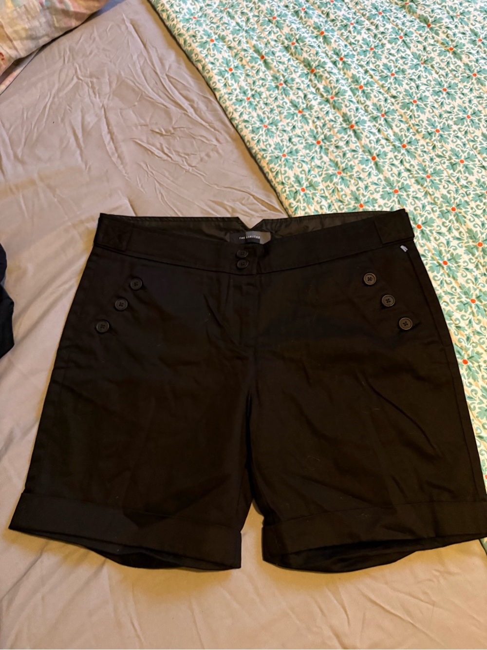 The Limited Black Button-Accent Bermuda Shorts